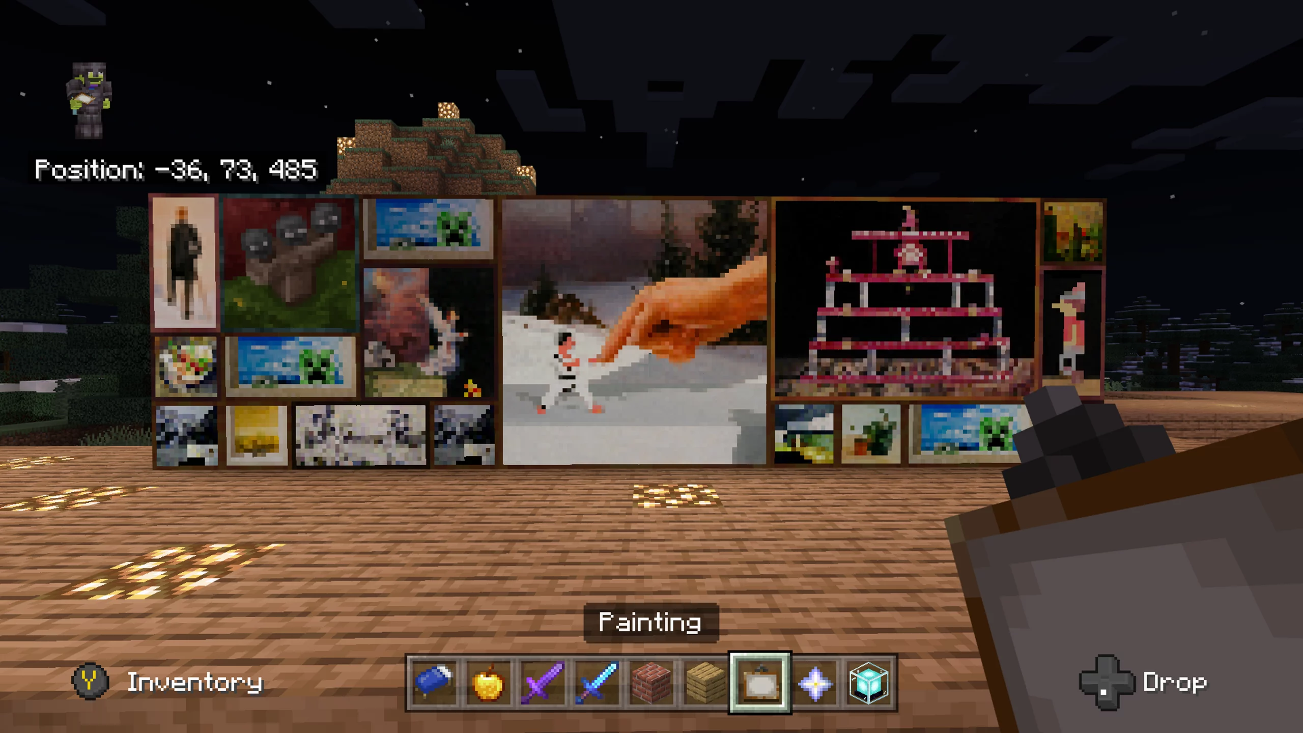 How to break a painting in Minecraft