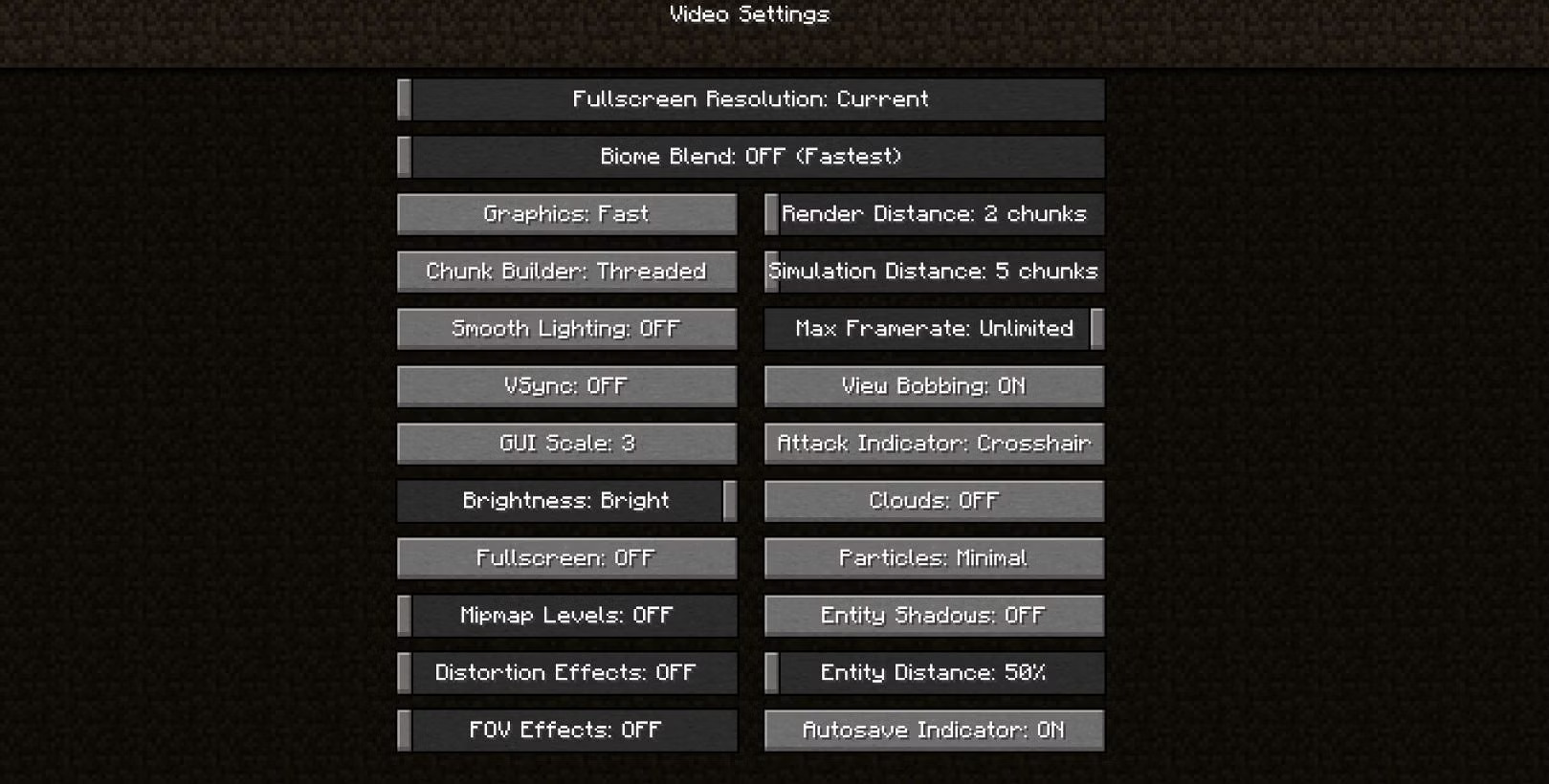 Change Video Settings in Minecraft