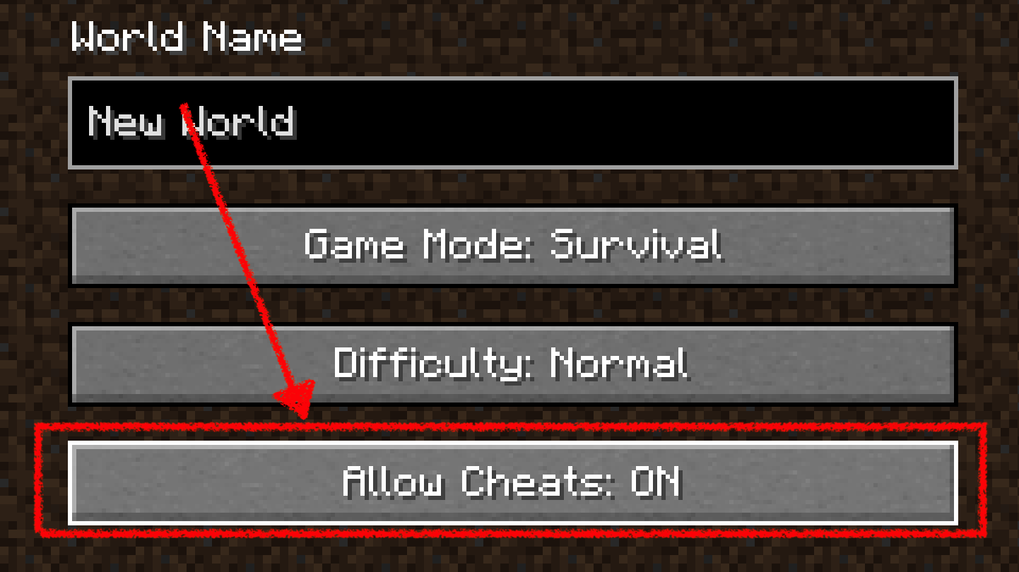 ENABLING CHEATS IN MINECRAFT SINGLE-PLAYER