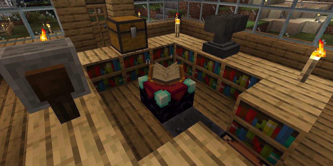 Enhancing the enchantment table with bookshelves