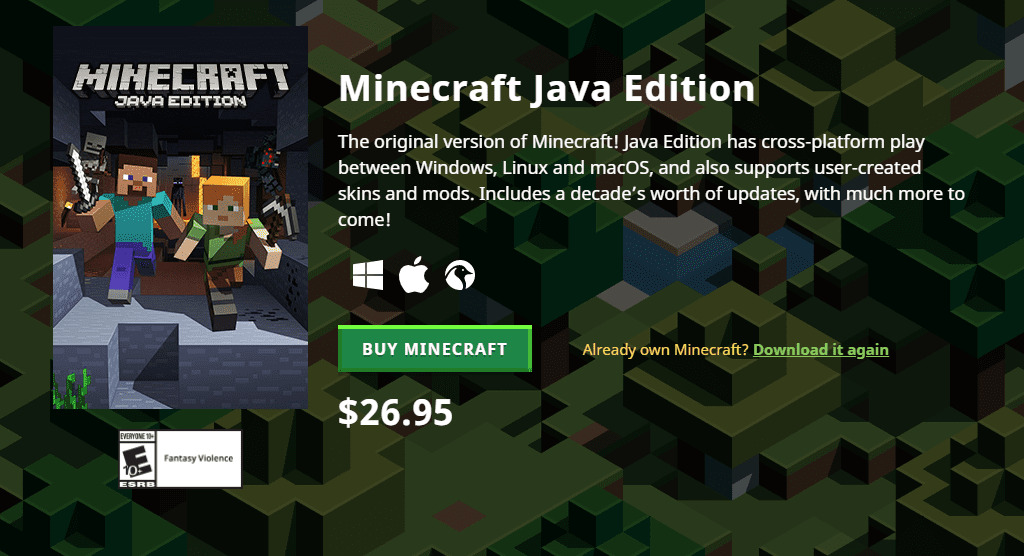 How Much Cost For Purchase Minecraft