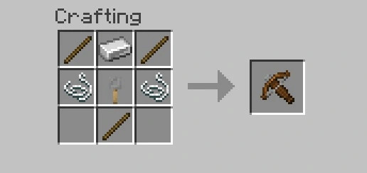 Making a crossbow in Minecraft
