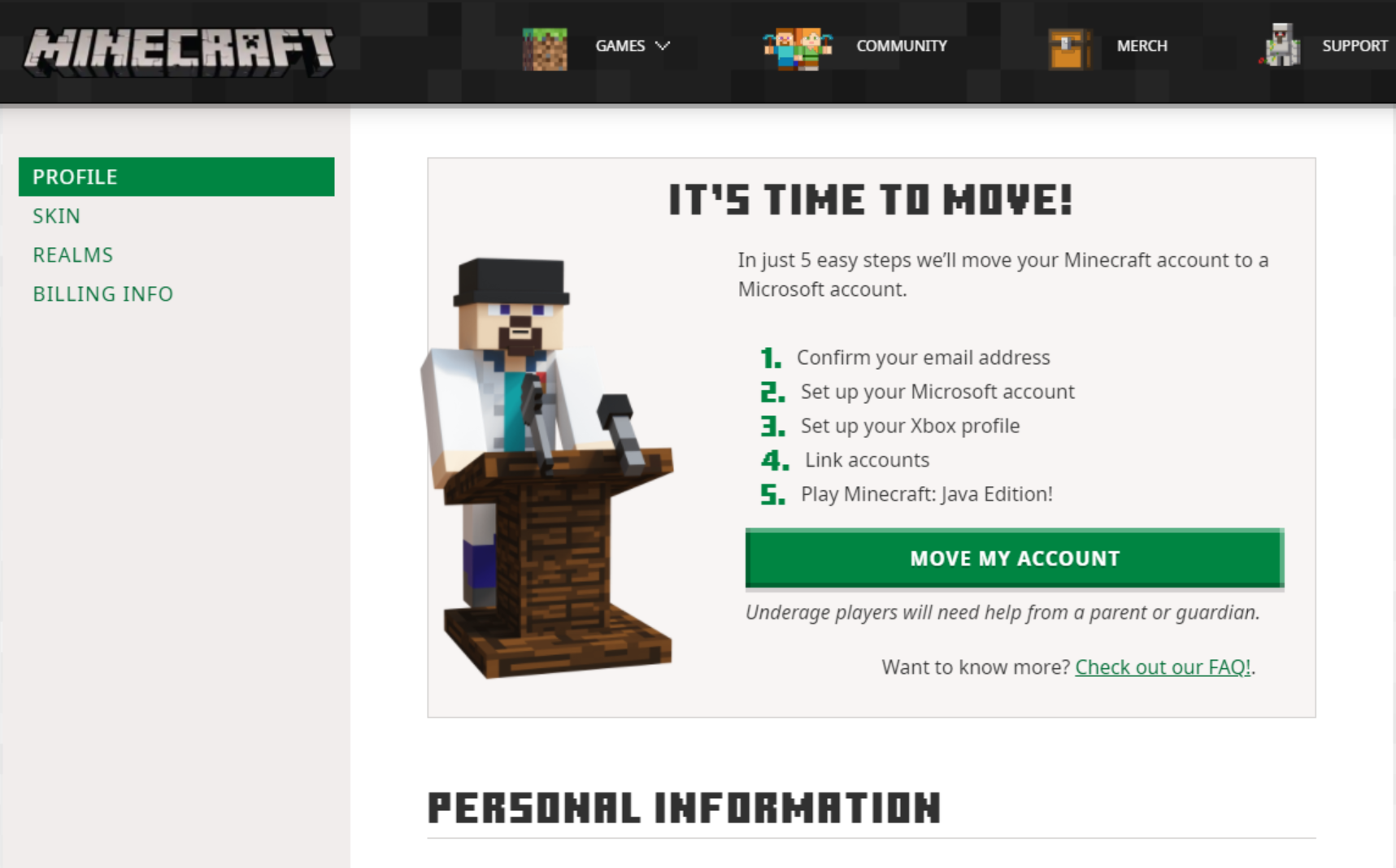 What do I get when I change my Minecraft account to a Microsoft account