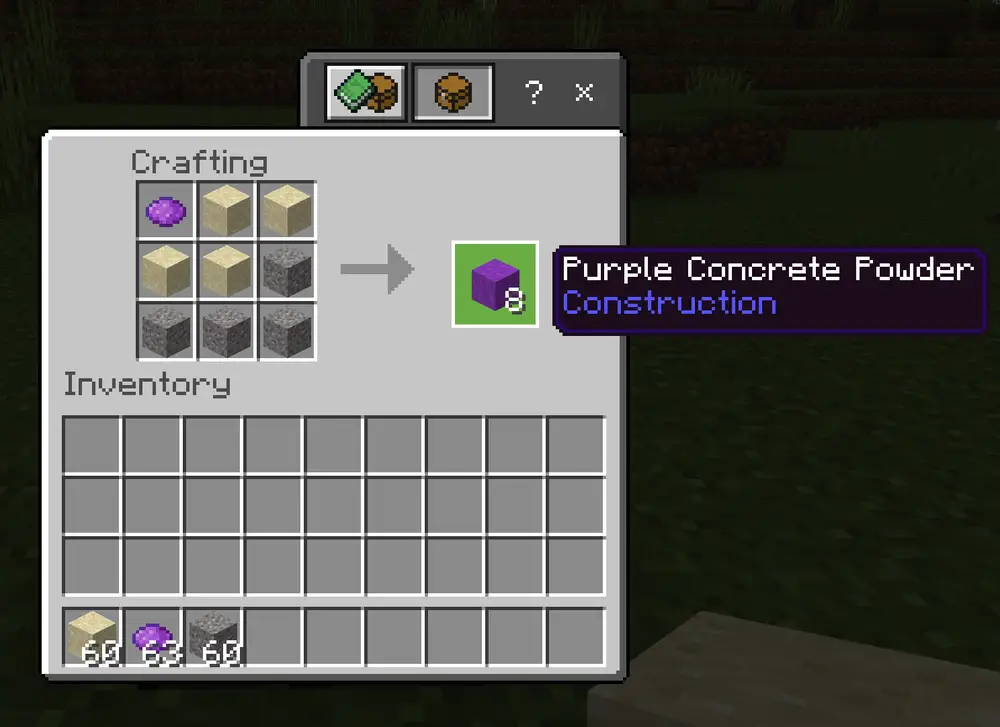 Ingredients Needed to Make Colored Concrete in Minecraft