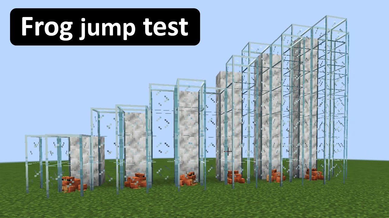 Measuring the maximum jump height of frogs in Minecraft