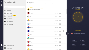 Using CyberGhost VPN APK